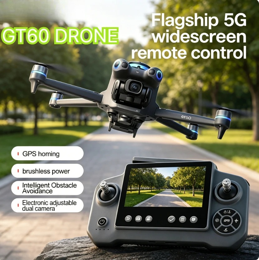 Fpv Brushless Rc Drone 4K - Drone Originale GT60 GPS Pieghevole con