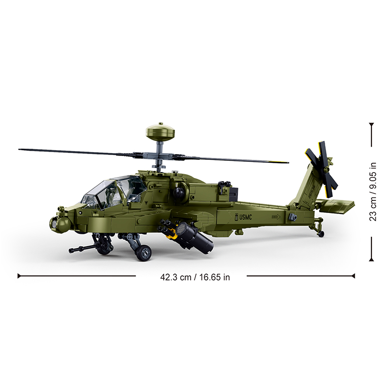 Sluban M38‑B1536 Boeing AH‑64D - Lego Compatible Military Tank recensione e prezzo